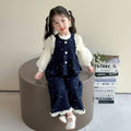 Girls' autumn outfit set  new style vest baby chic fashionable kids polka dot korean style three-piece early autumn set