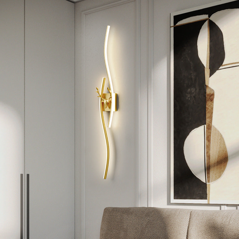 Wholesale new led wall lamp minimalist line lamp simple modern living room strip lamp background wall bedroom bedside lamp