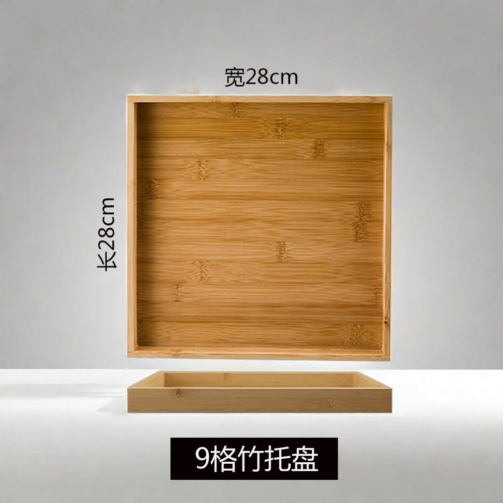 Bamboo and wood tray sets - available in sets of two, four, or six - japanese-style home use cups and plates, rectangular fruit platters, hotel and restaurant bbq dishes