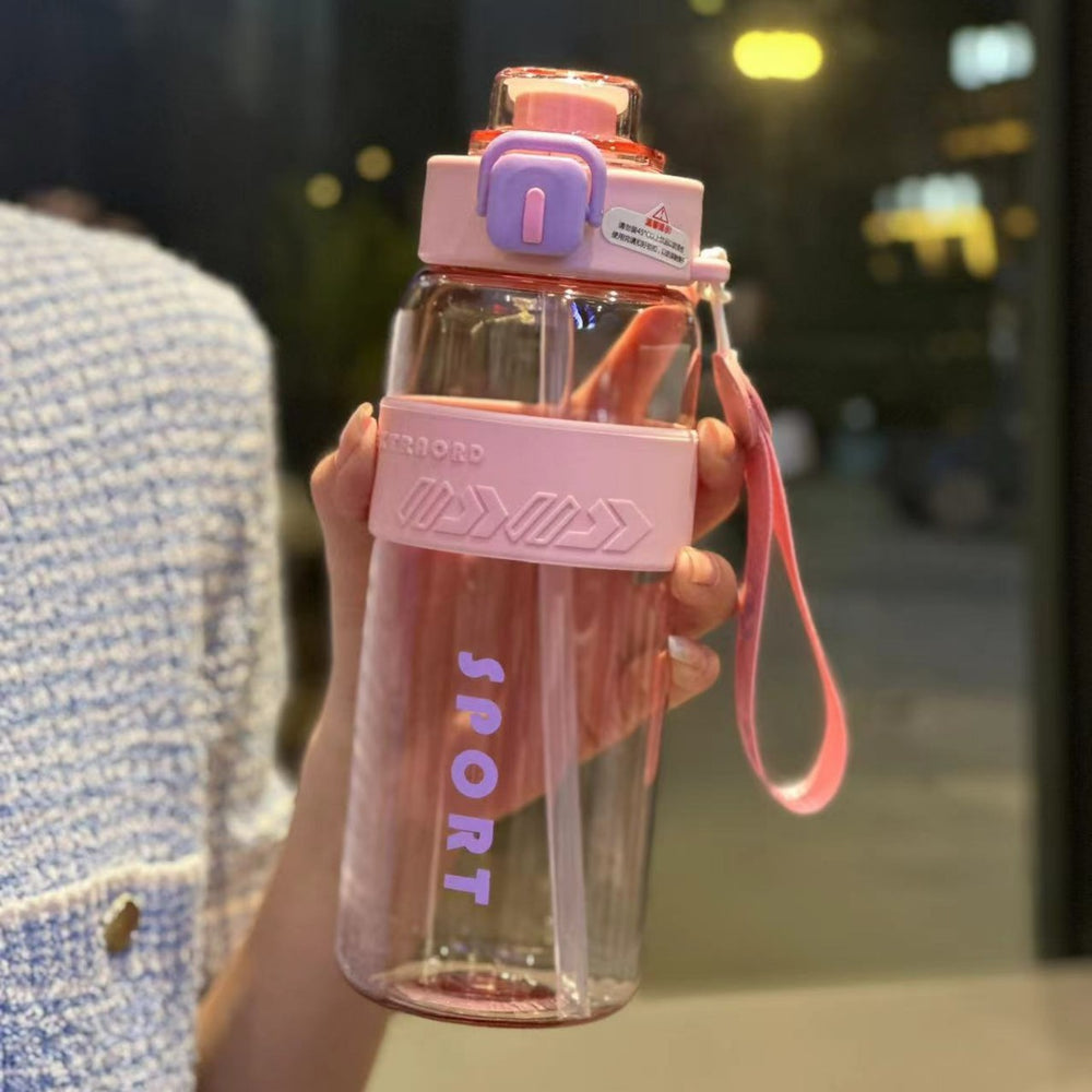 Large capacity water bottle for travel, sports, and fitness - dual drinking options, student straw cup, plastic outdoor water bottle - wholesale & customization available
