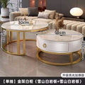 Rock slab coffee table accessible luxury modern casual round small apartment tea table living room for home tea table new arrival normcore marble