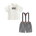 Boys' summer outfit  new style: children's overalls, performance costume, preppy style, baby's first birthday dress, two-piece summer set