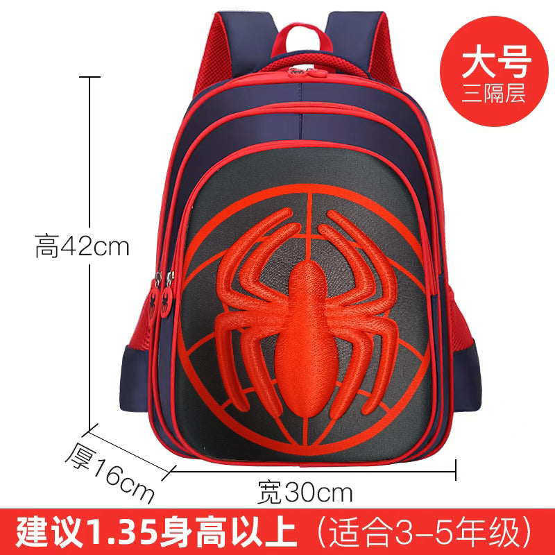 Kids' muscle design backpack - elementary school, grades 1-6, boys' cartoon backpack, breathable and lightweight