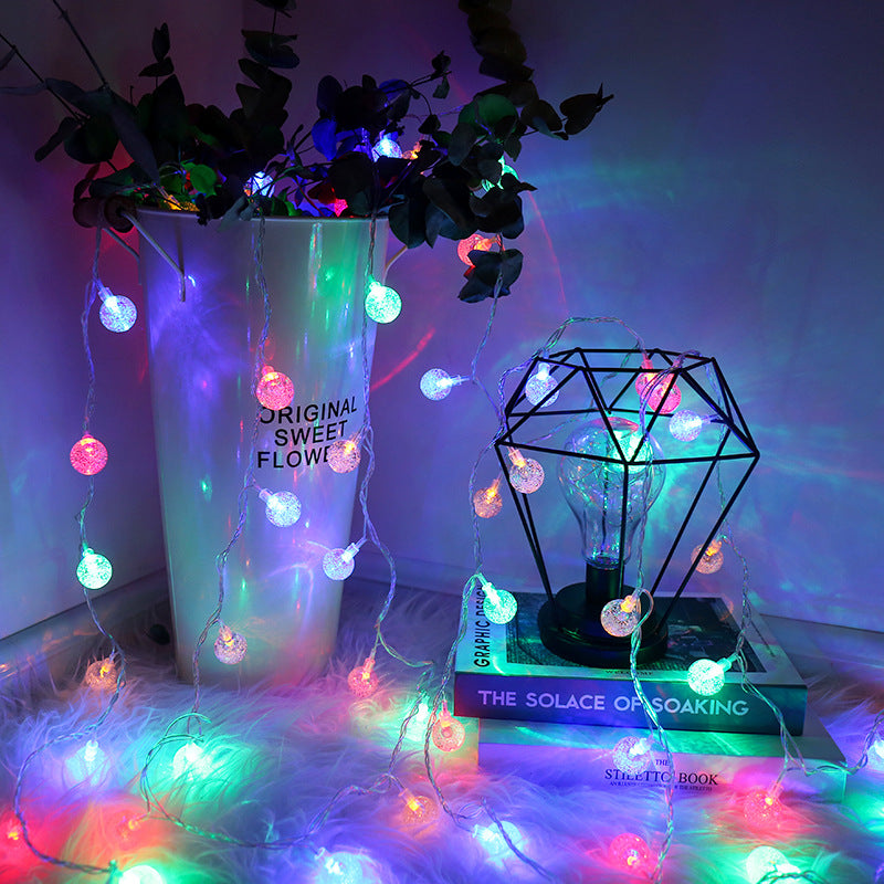 LED bubble ball camping ambient light birthday arrangement night market stall decoration string lights gypsy dimmable flashing