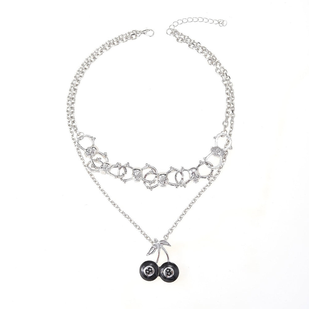 Sweater necklace wholesale fashion cross-border halloween jewelry cherry bow hip hop punk autumn and winter clavicle chain women