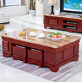 New chinoiserie solid wood coffee table tv cabinet stone surface classy fully equipped storage suitable for for home office tv cabinet