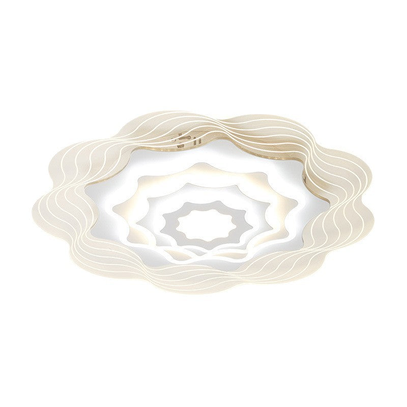 Modern minimalist wavy lotus ceiling light - gold trim, irregular cloud design - perfect for living rooms, master & guest bedrooms