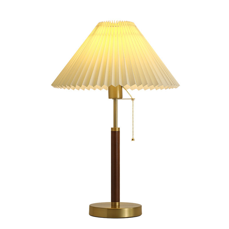[Strict selection] Bedside table lamp, bedroom lamp, pleated decorative night lamp, ash log, medieval book, tenant atmosphere lamp