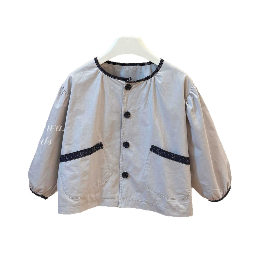 New girls' floral trimmed jacket - versatile, korean style, casual, fashionable, and stylish pure cotton outerwear for baby girls