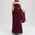 cross-border e-commerce women's fashion: european and american summer new arrivals - stylish solid color bandeau high-slit irregular dress