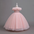 Yimingzhi flower girl dress - floral design, long, cross-border princess dress - dropshipping available - children's dress