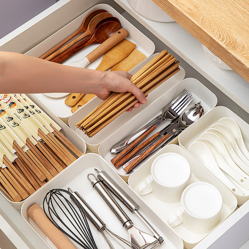 Kitchen Supplies Tableware Storage Box Desktop Seasoning Box Plastic Food Grade Drawer Organizing Storage Box Chopsticks Storage