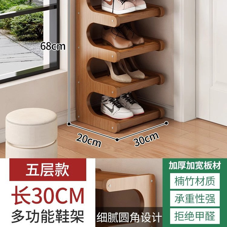 Simple shoe rack, small narrow door, household shoe cabinet, rental house, dormitory, multi-functional storage artifact, space-saving shelf