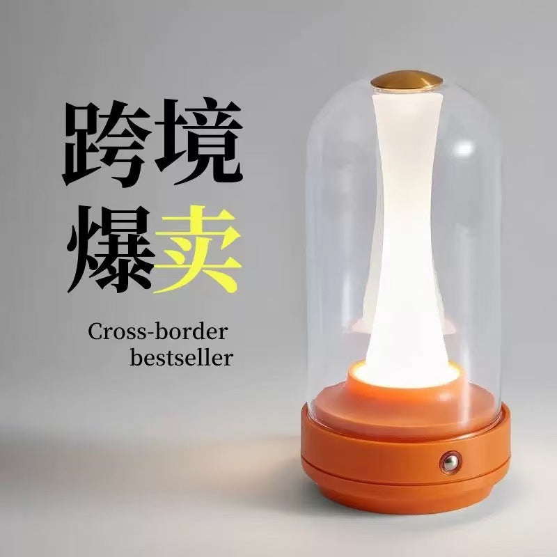 creative small waist led atmosphere bedroom bedside light luxury high-end night light bar desktop charging lamp