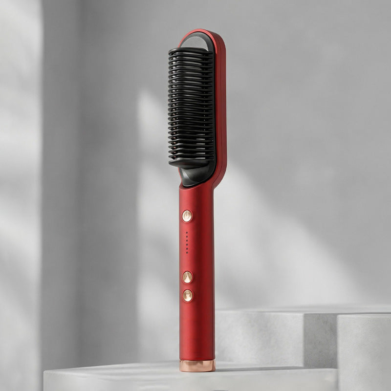 Negative ion hair straightening comb, straight hair and curly hair dual-purpose dormitory, non-damaging hair curling comb, inner buckle straightening curling iron, electric heating comb