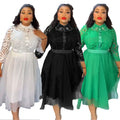 new arrival african plus size women's clothing lace lapel skirt three-piece set   fashiondress