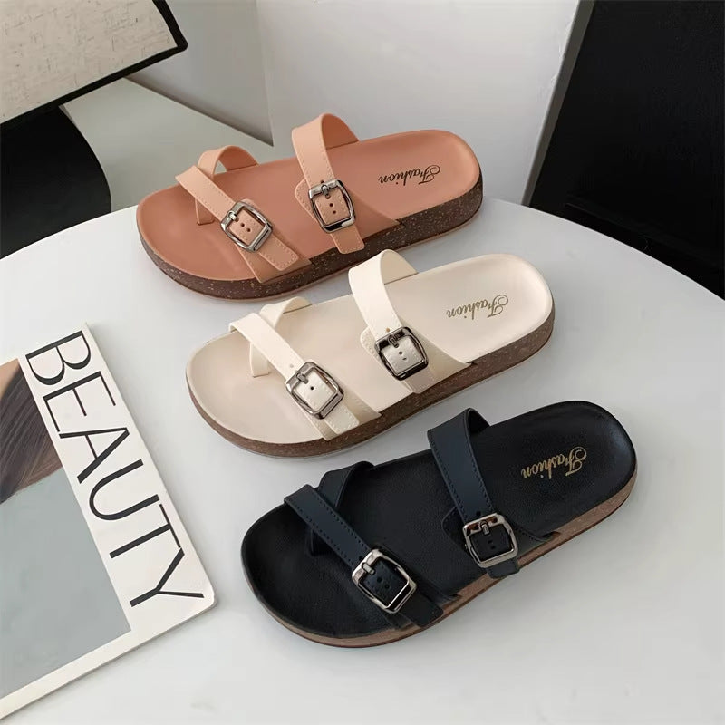 2026 flip-flops new arrivalk-styleretroeasiest for matchflats one-line slippers outwearcasual beach flip-flops women