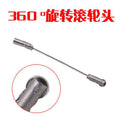 Wire threader connector, pipe threader with wheel, spring head connector, tightener, bullet head