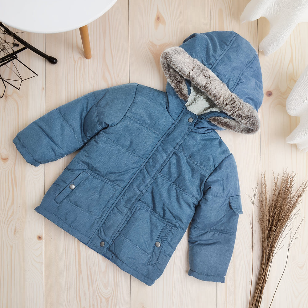 Original overstock mamapapas british high-end brand thickened hooded casual warm jacket for baby boys