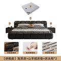 Puff bed + cashmere and cotton latex mattress + cabinet*2 combination