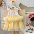 【ready to ship】girls' dress -  new korean style, chic kids' mesh princess dress, vest dress with tulle skirt