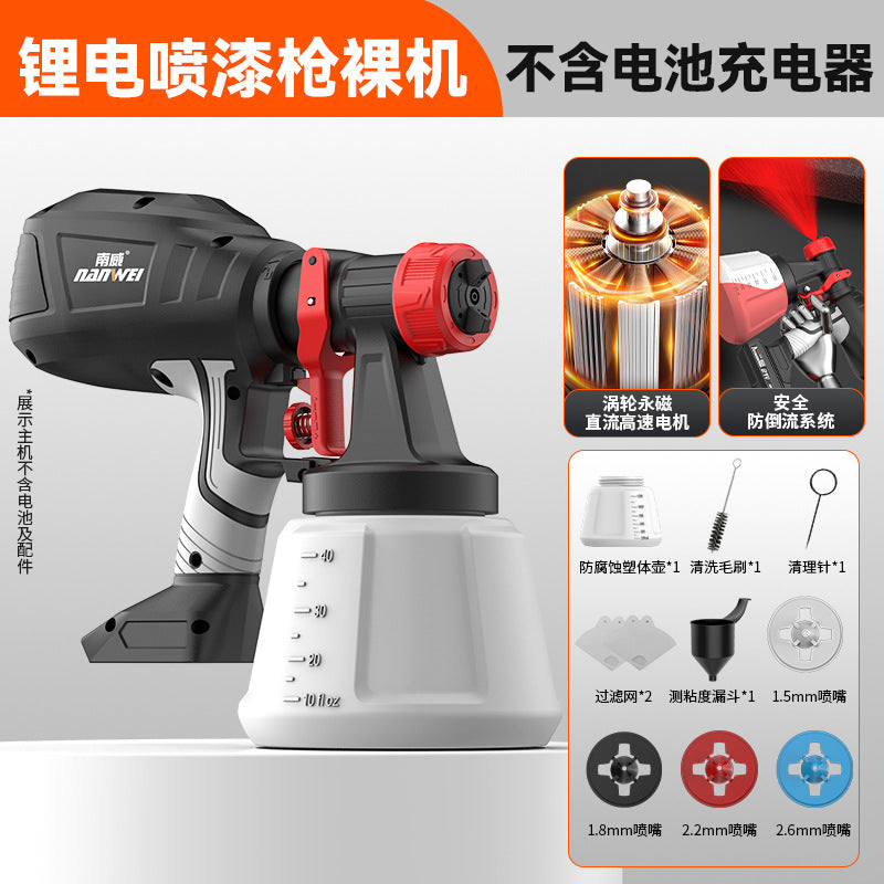 Nanwei electric paint gun paint latex paint spray gun sprayer for home lithium electric paint machine atomization disinfection watering can