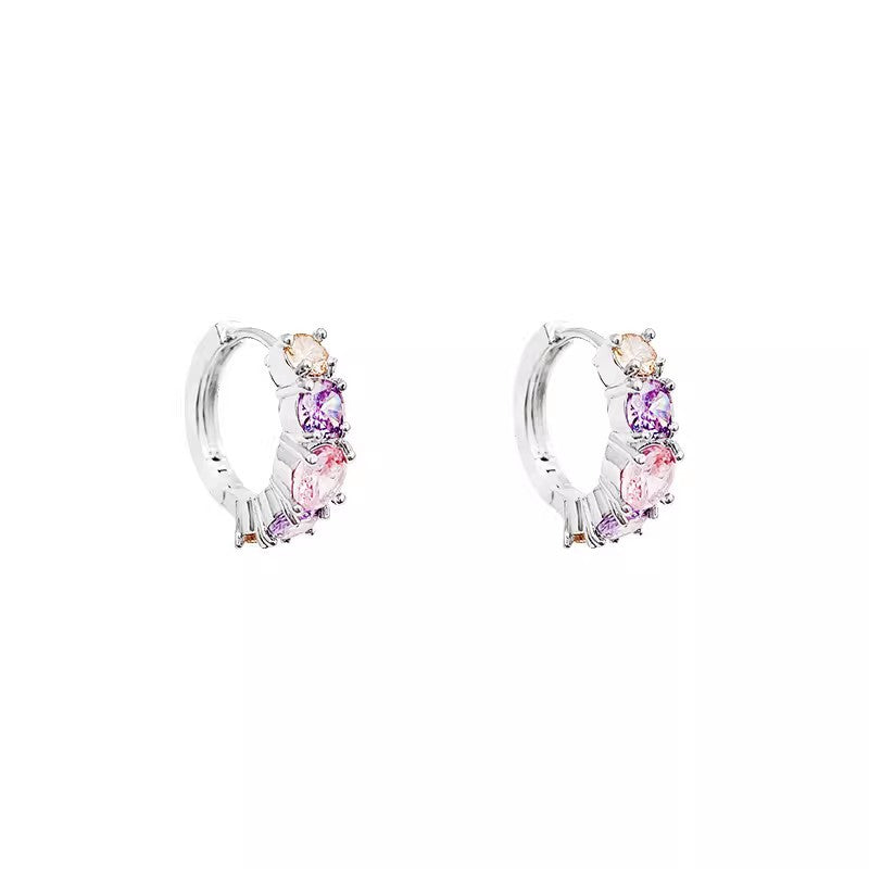 High-end, understated luxury purple crystal zircon stud earrings for women. exquisite, unique, and elegant, these celebrity-inspired earrings are the latest trendy style for 2026