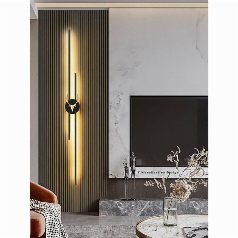 Minimalist modern linear living room grid light, bedroom bedside wall lamp, hotel aisle sofa background wall light