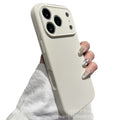 Suitable for apple 17promax fine hole liquid silicone mobile phone case 15iphone16 pure color anti-fall integrated buttons
