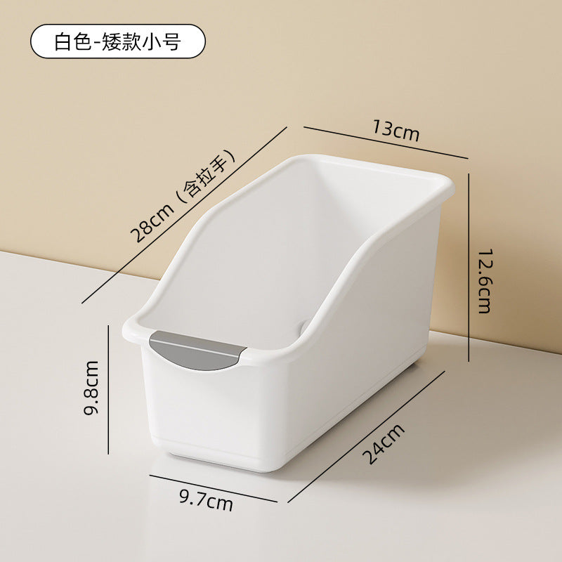 Household cabinet storage basket partition sundries storage box storage multi-functional oblique mouth ins pulley kitchen storage box