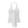 European and american style women's summer  new arrival: bow-tie strap irregular halter sleeveless tank top