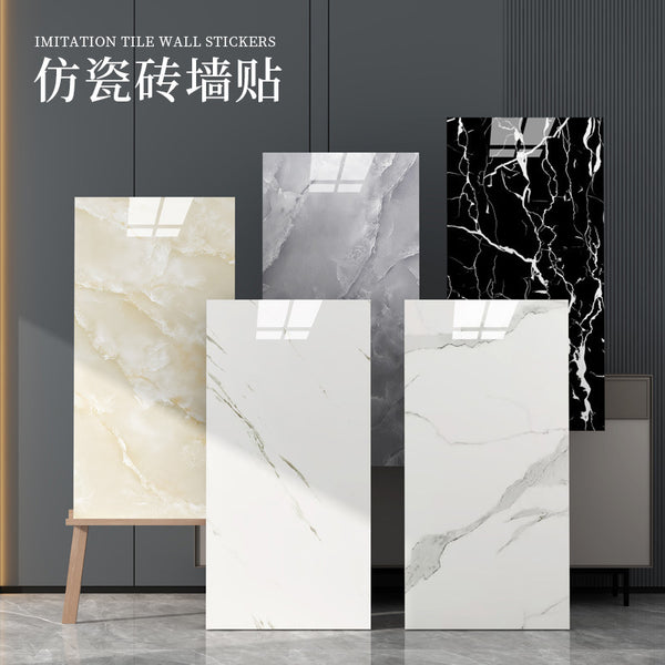 加厚wallpaper墙贴自粘3d瓷砖墙面装饰遮丑墙纸防水防潮大理石贴