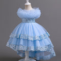 Performance costumes, wedding dresses, large tails, puffy mesh skirts, dresses, children's clothing, popular kids princess dresses for girls