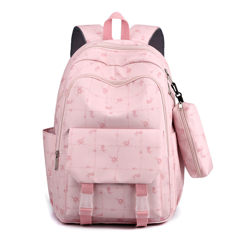 New large-capacity backpack ins trendy and simple junior high school college student schoolbag lightweight loli girl backpack