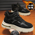 Snow boots men's shoes 2025new arrivalwinterfleece-linedthickenedheattechworkwear cotton shoes fur all-in-onethick soleboots