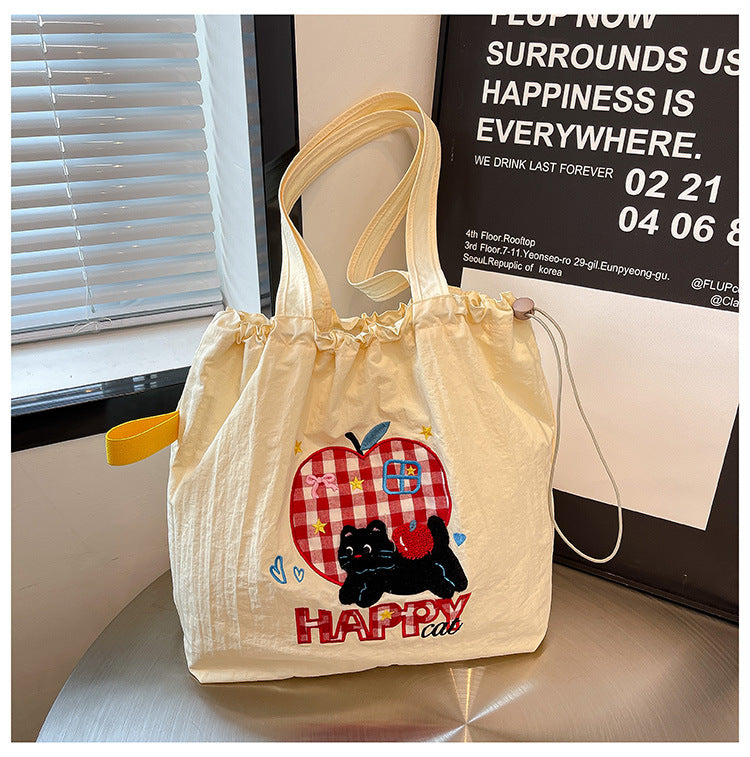 Cross-border large bag women's 2025 new popular light student class commuting shoulder bag large capacity tote bag