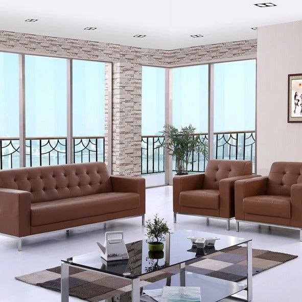 Modern office sofa minimalist leather office sofa coffee table set car 4s store boutique reception sofa