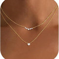 Fashion cross-border three-layer gold o-shaped chain copper-plated real gold box chain necklace accessible luxury clavicle chain jewelry