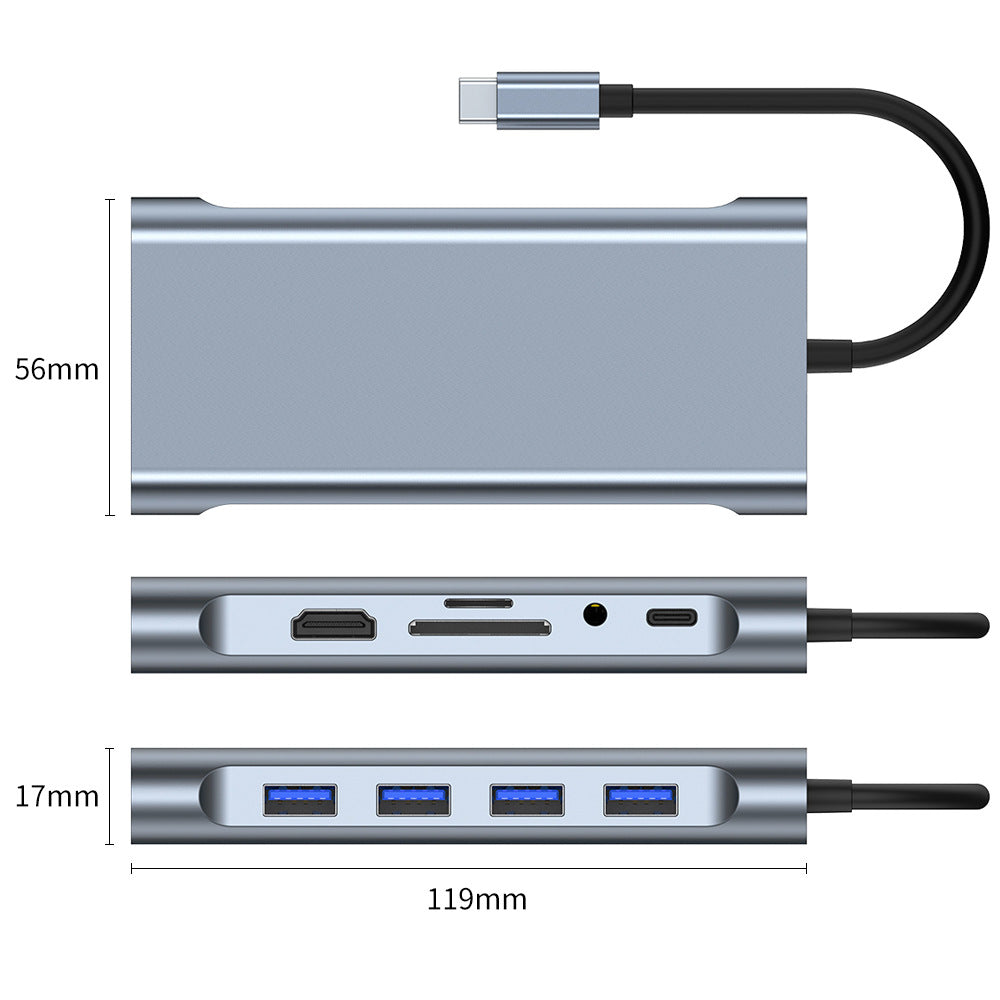 in stock type-c docking station mac multi-interface laptop expander eleven-in-one docking station