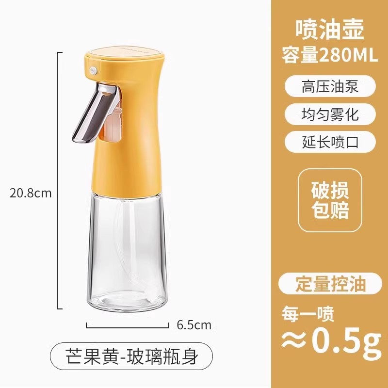 Oil sprayer bottle - dual-use, mist & pour, kitchen glass, leak-proof, non-stick, for soy sauce, vinegar & seasonings