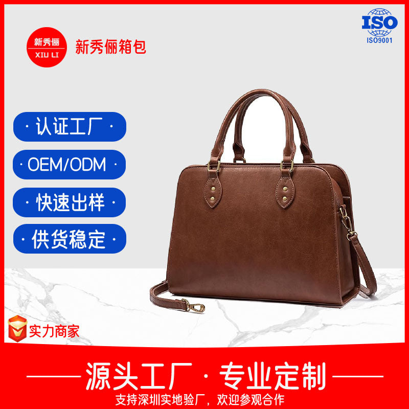 Bag Women's Fashion Commuter Handbag Women's Cowhide Shoulder Bag Oblique Span Bag Birthday Gift for Girlfriend to Wife