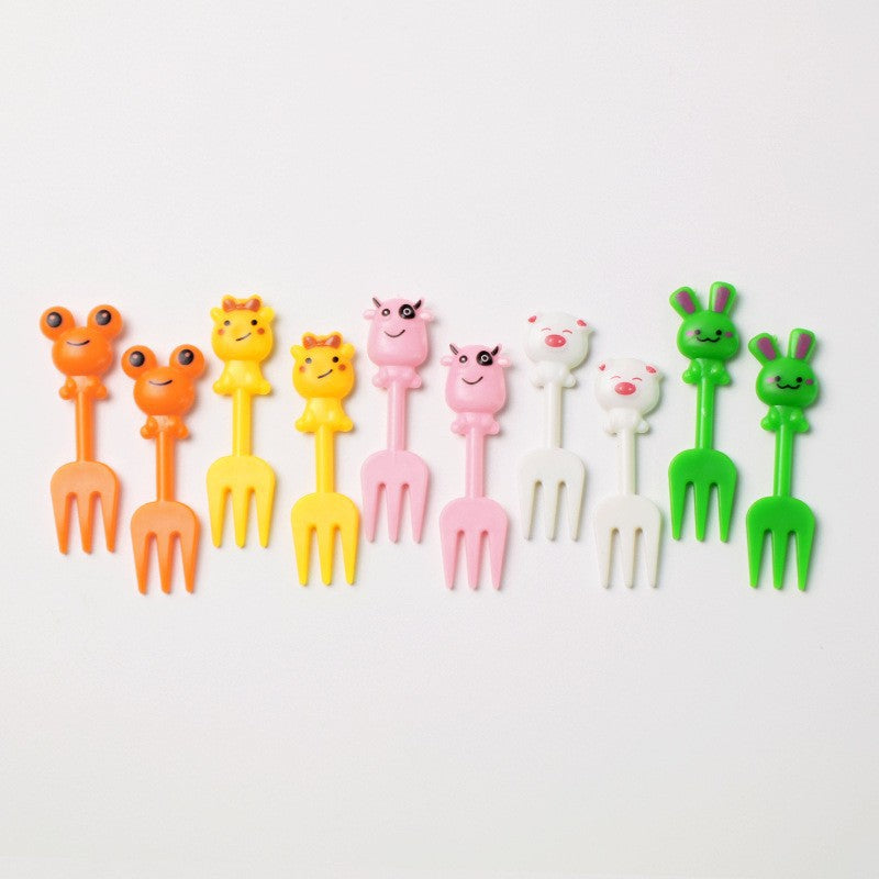 cartoon fruit fork set - cute animal creative fruit picks, bento fruit forks, dessert forks - wholesale