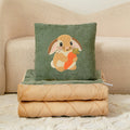Cartoon plush throw blanket - dual use pillow blanket, crystal velvet, thickened towel embroidery, perfect for car, office, air conditioning, and nap time