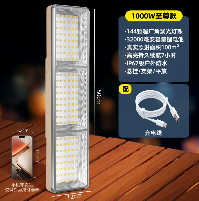 Portable led charging light for night market stalls - long battery life, high capacity, emergency charging lighting