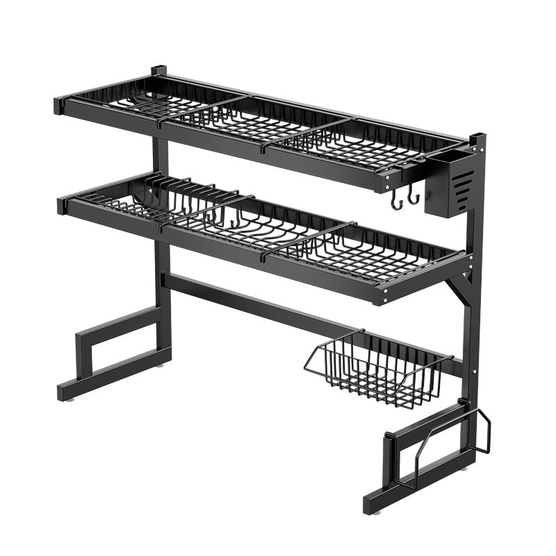 Kitchen dish drain rack Household bowl and chopstick drain bowl rack Drying bowl rack Storage box Dish rack Sink Carbon steel rack