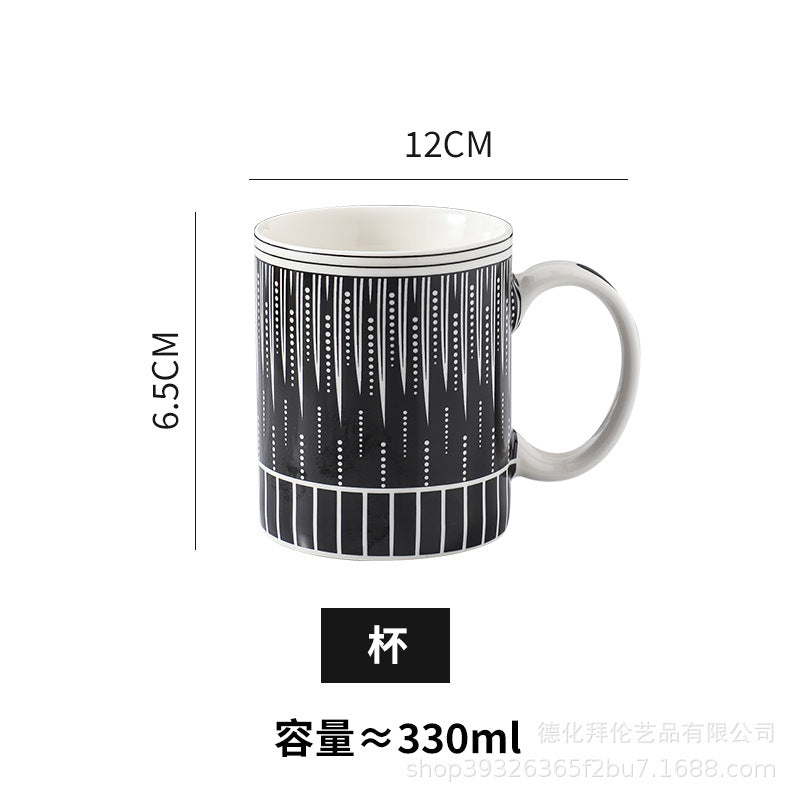 Moroccan style ceramic mug - creative minimalist design - perfect for office coffee or home use