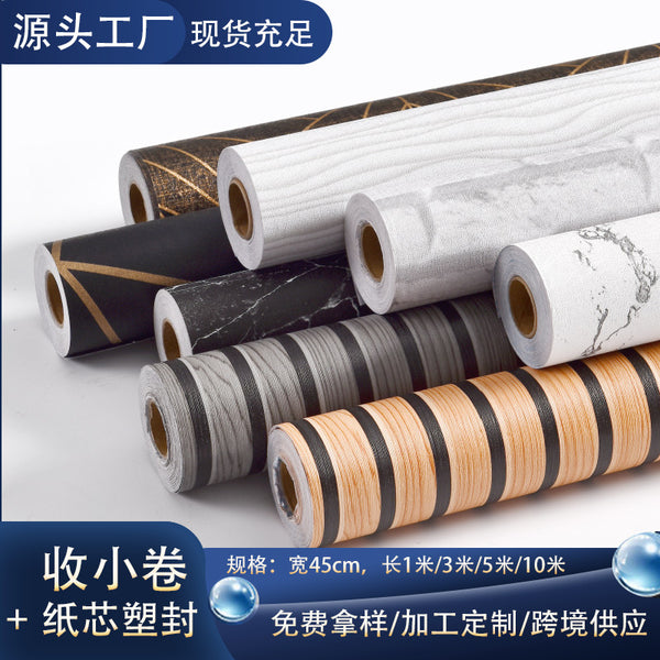 Manufacturer wholesale small roll self-adhesive sticker wall sticker waterproof wallpaper decoration renovation living room bedroom background wall wallpaper