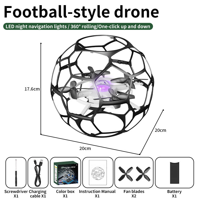H5 brushless football drone - 7.4v axial ball-type remote control aircraft toy, designed for teaching, training, and competitive play