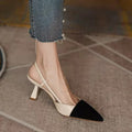 Frenchniche style toe sandals for women 2025 summer new arrival pointed toe one-piece buckle color matching thin heel shallow mouth high heels