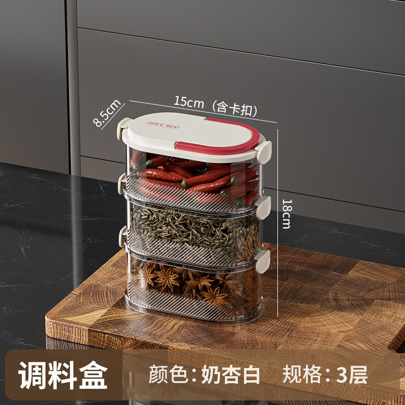 Kitchen spice sealed storage box food grade onion ginger garlic seasoning fresh-keeping box can be stacked with miscellaneous grain classification storage tank